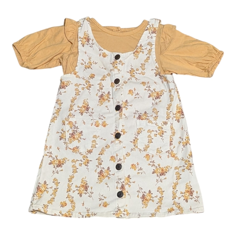 Jessica Simpson Toddler Girls Floral Twill Skirtall And Ruffle Top 2-Piece 4T
